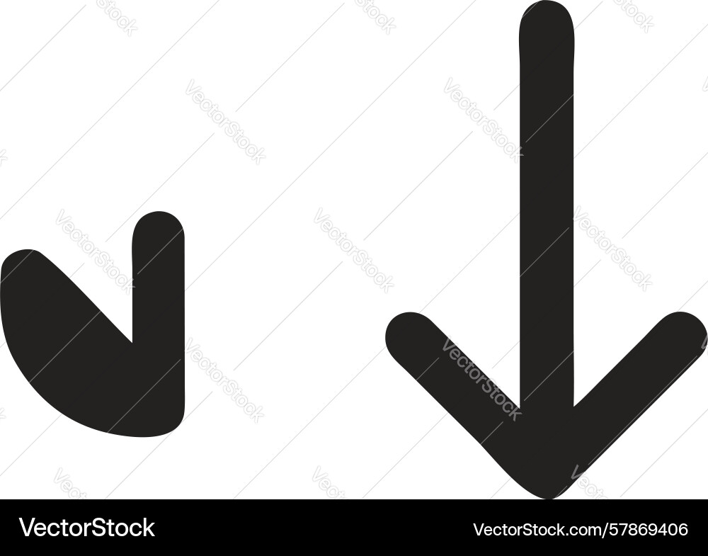 Minimalist down arrow icon navigation indicator vector image