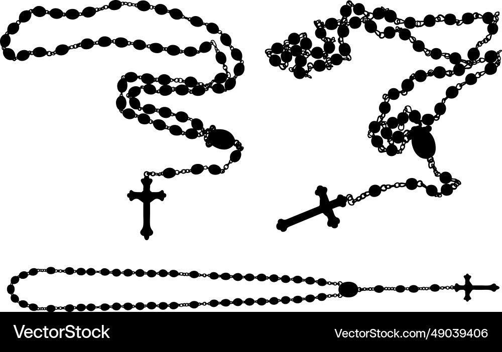 Set of different rosaries Set of different rosaries vector image