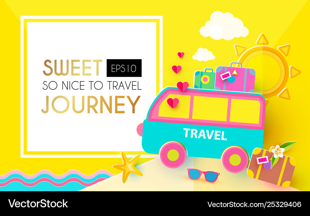 Sweet journey vacation and travel design template Sweet journey vacation and travel design template vector image