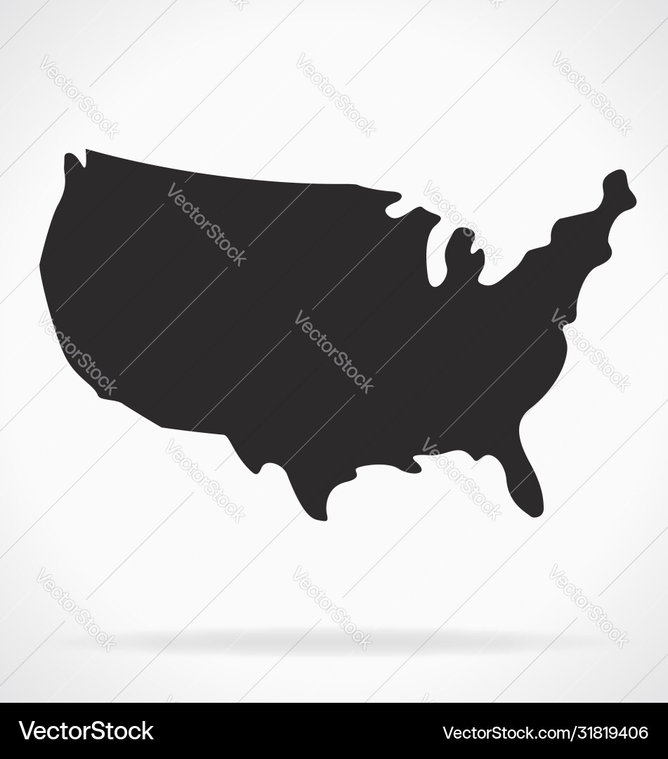 USA Map Outline Silhouette vector image