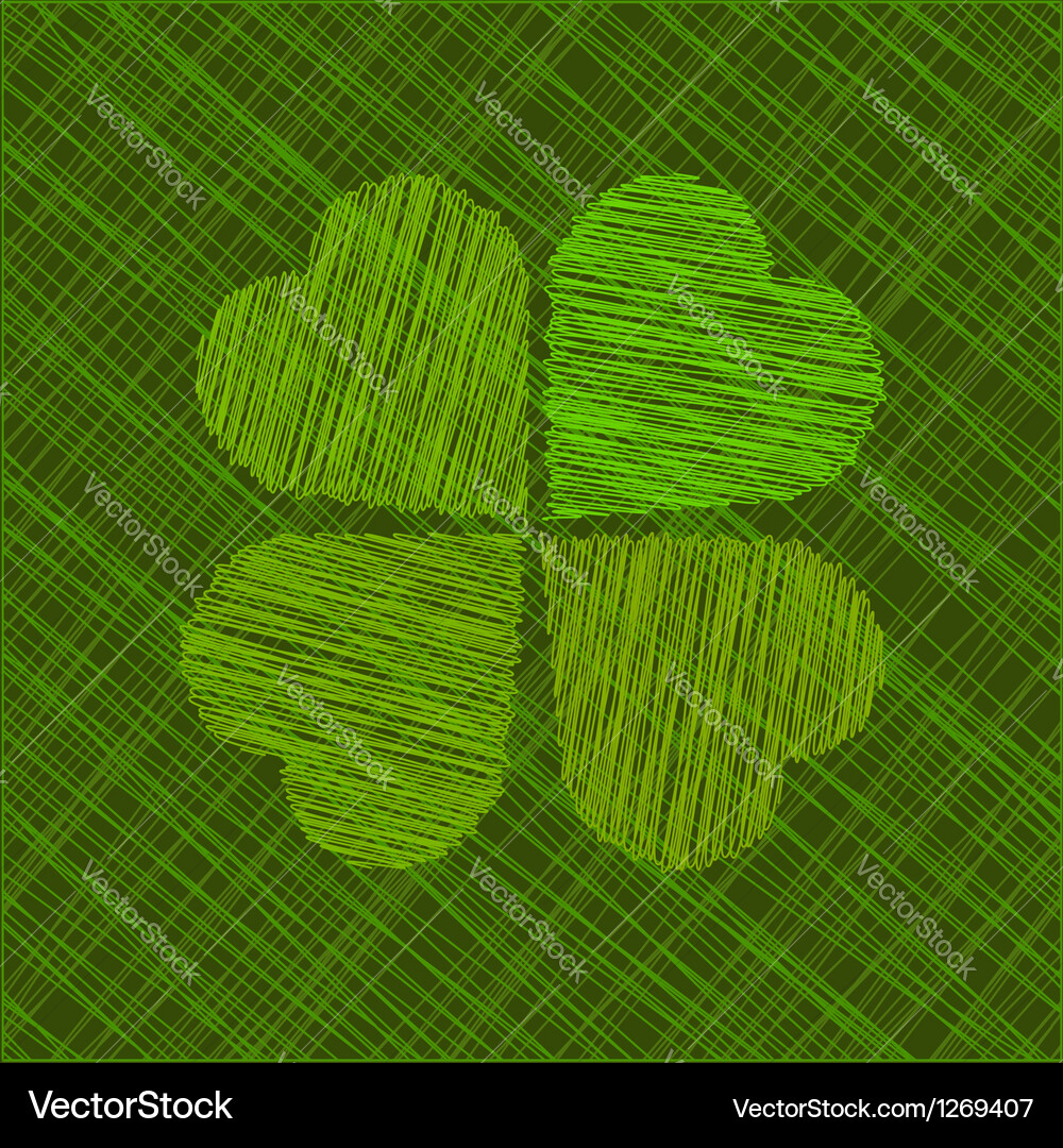 Abstract background with four-leaf clover Vector Image