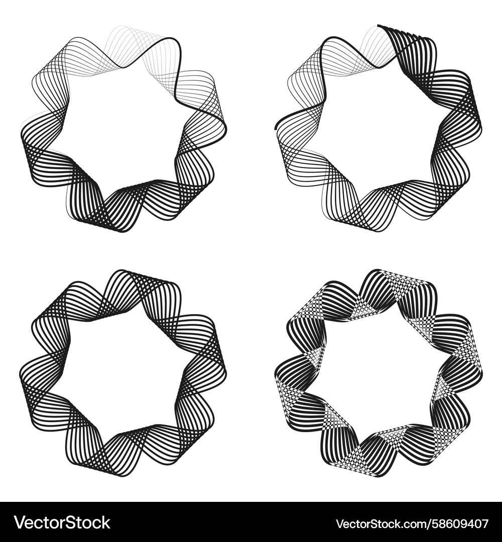 Abstract spiral shapes curved line patterns Vector Image