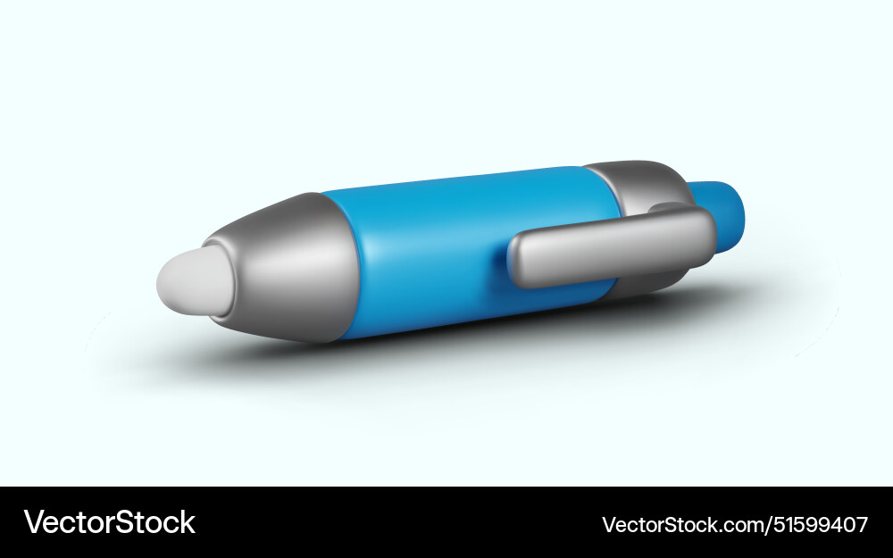 Automatic ballpoint pen closeup realistic writing Vector Image