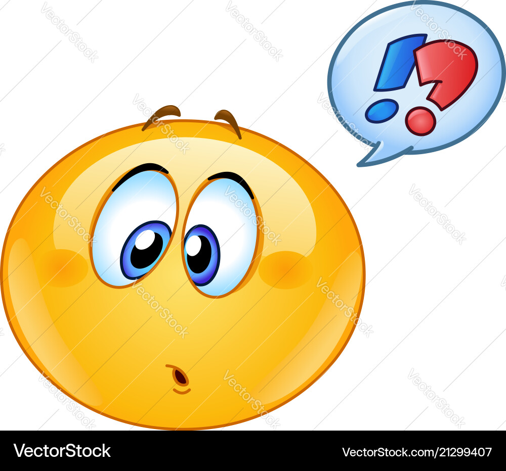 Confused Smiley Face with Speech Bubble Vector Image