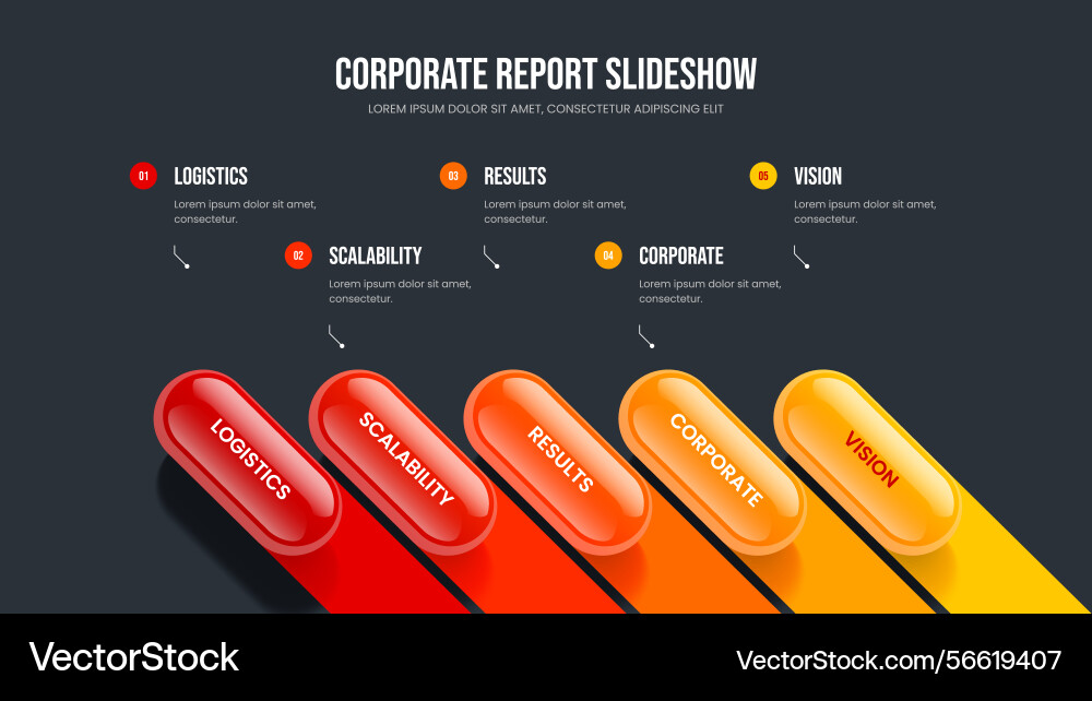 Digital solution 5 option diagram slideshow Digital solution 5 option diagram slideshow vector image