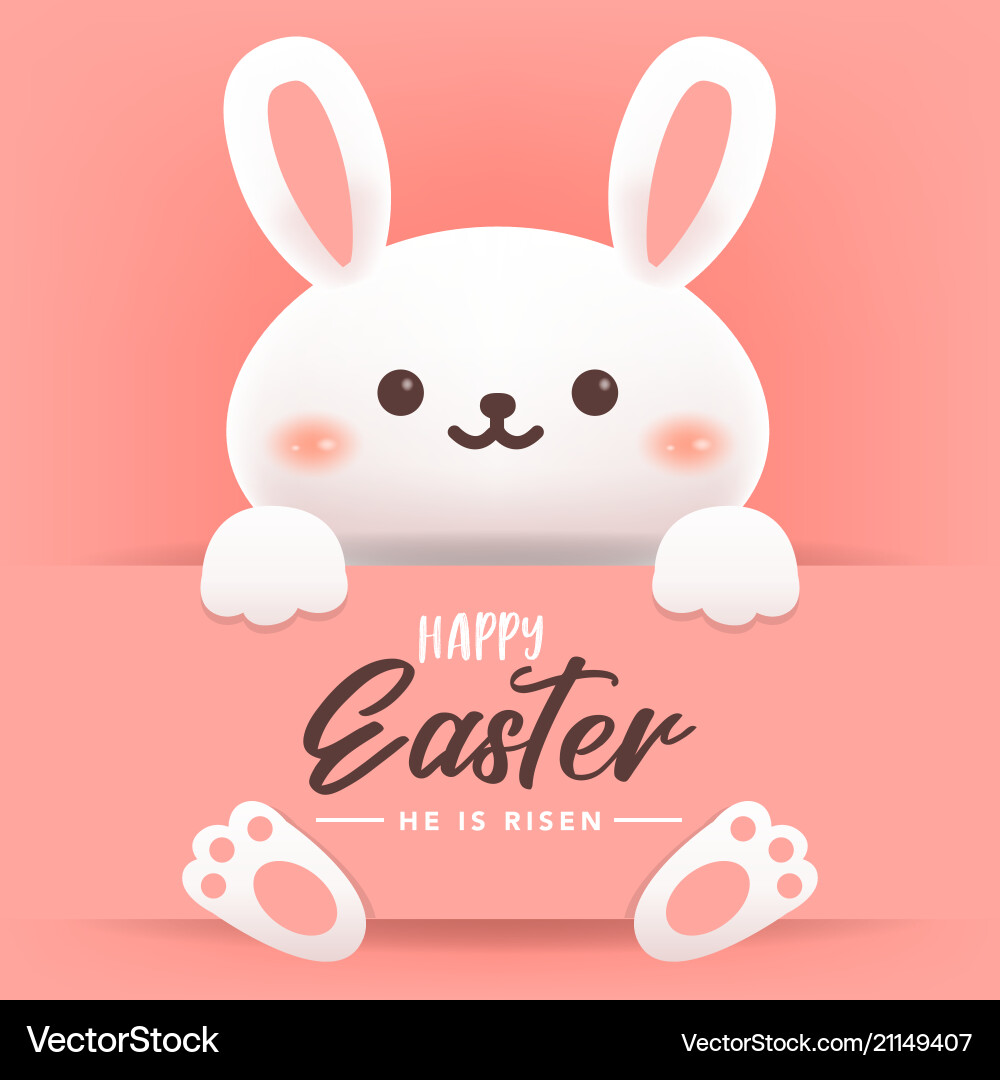 Happy easter greeting card with rabbit Royalty Free Vector