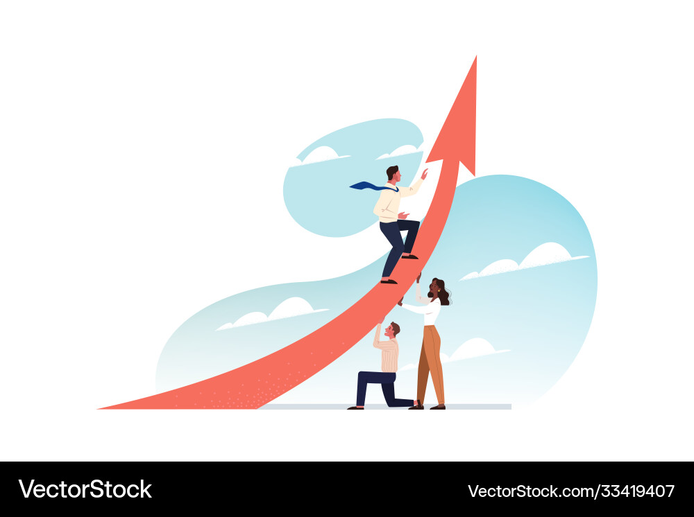 Leadership teamwork support startup career Leadership teamwork support startup career vector image