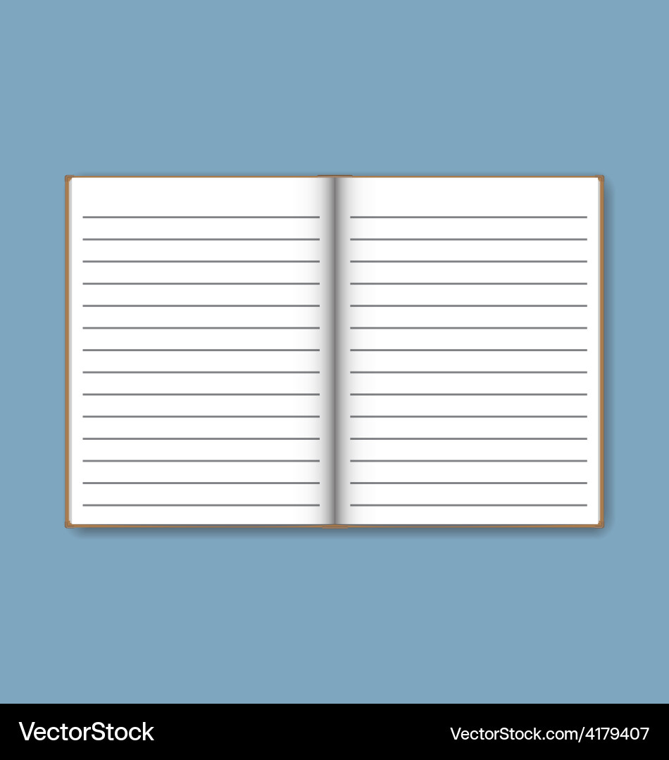 Open Notebook with Lined Pages vector image