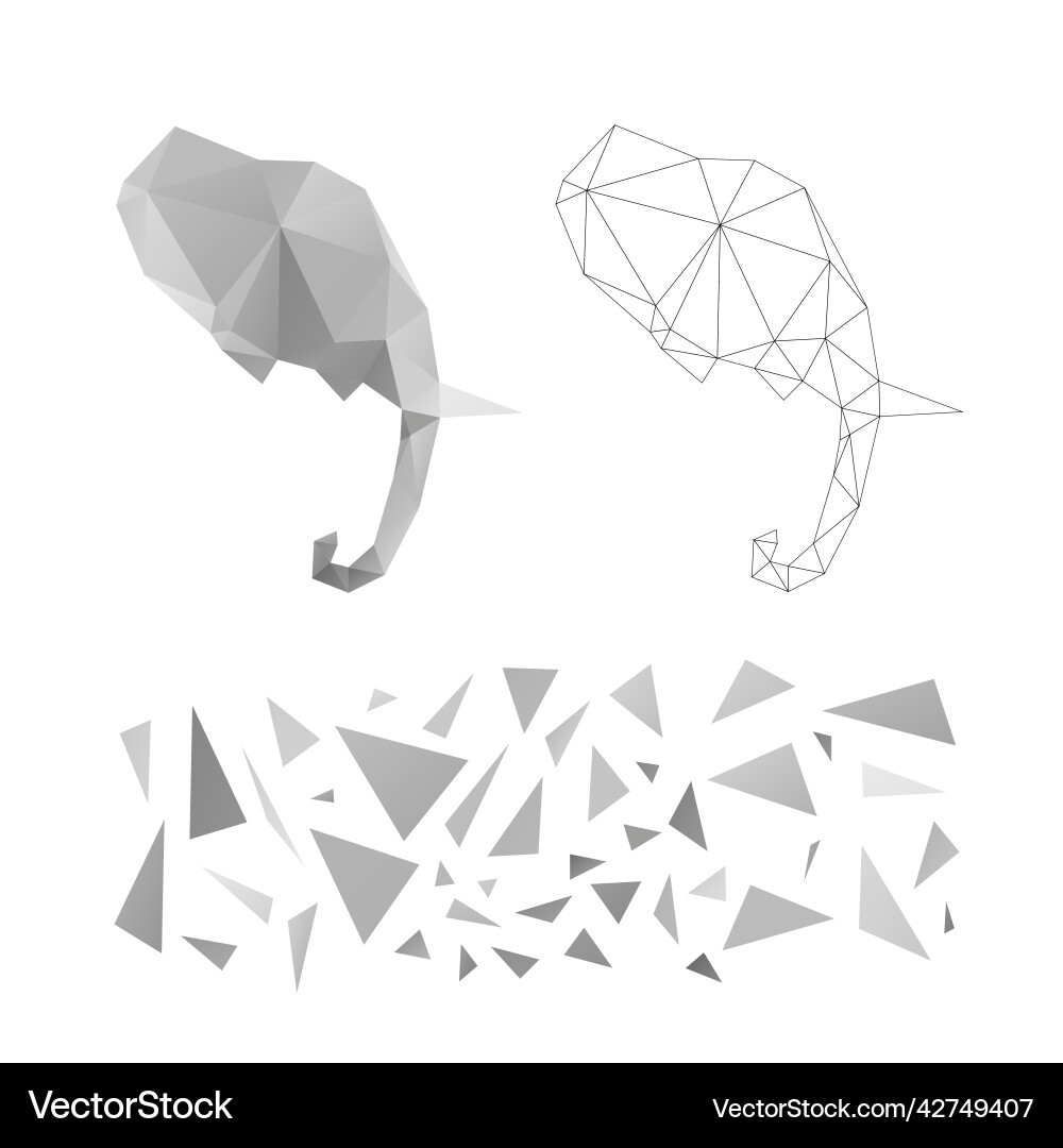 Polygonal puzzle game constructor from triangles Vector Image