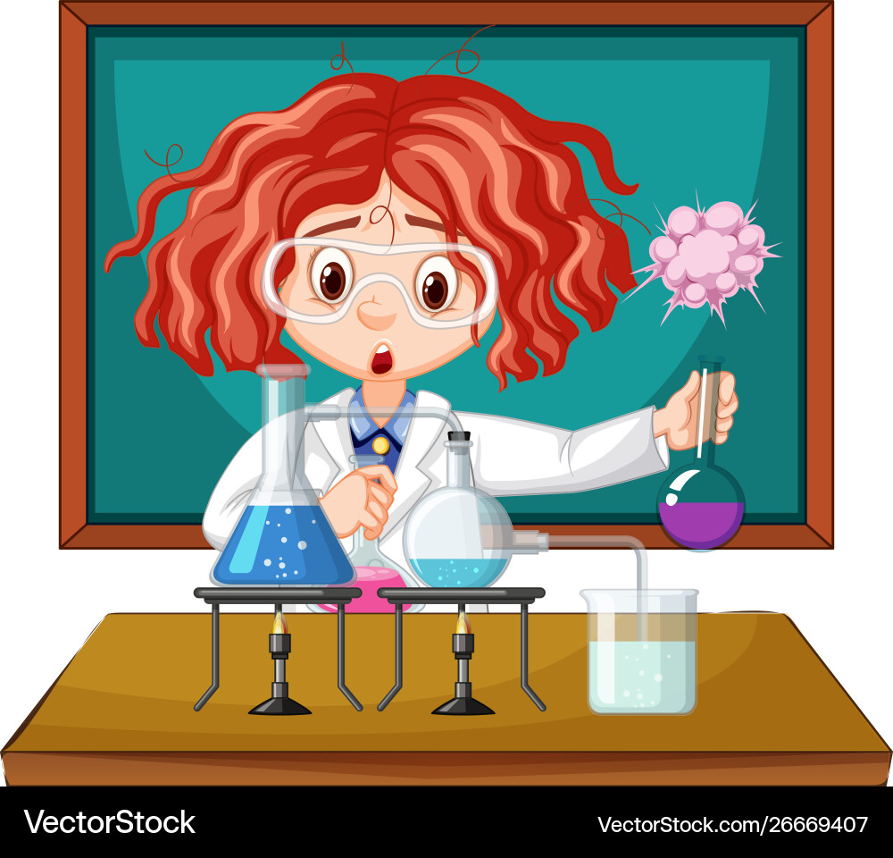 Scientist working with science tools in lab Scientist working with science tools in lab vector image