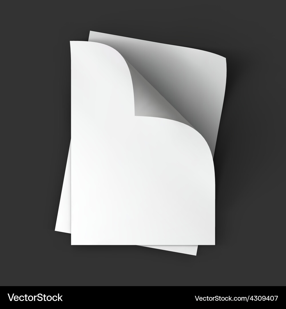 Stack of pages with curved corners business vector image