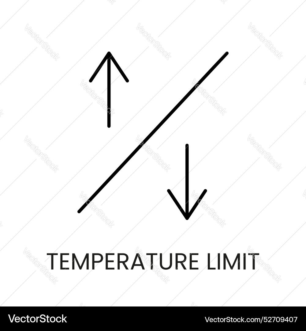 Temperature limit line icon with editable vector image