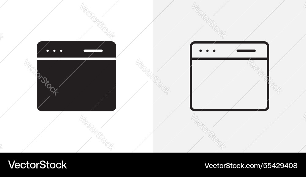 Browser icons pack for apps and ui ux desigs Browser icons pack for apps and ui ux desigs vector image