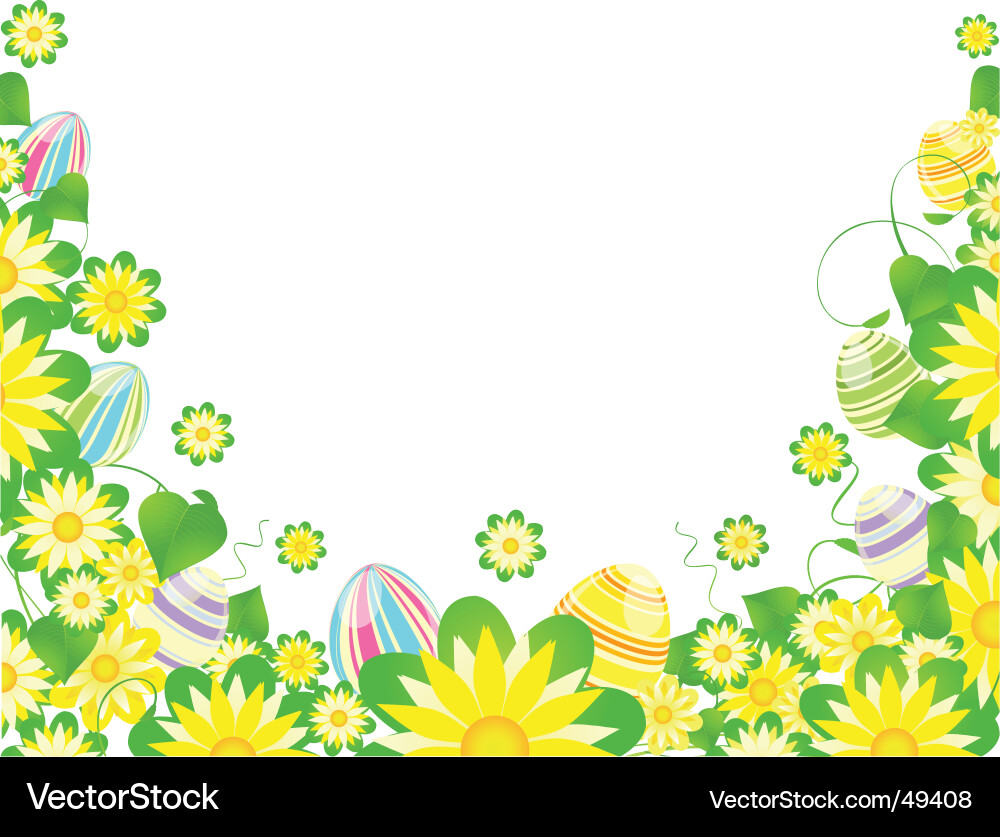 Bunte Ostereier mit Blumen Vektorbild