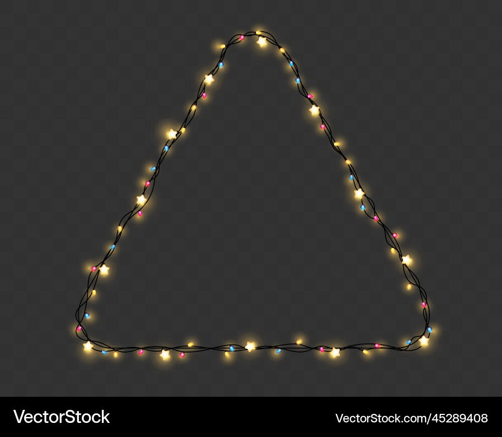 Christmas Lights String - Festive Triangle vector image