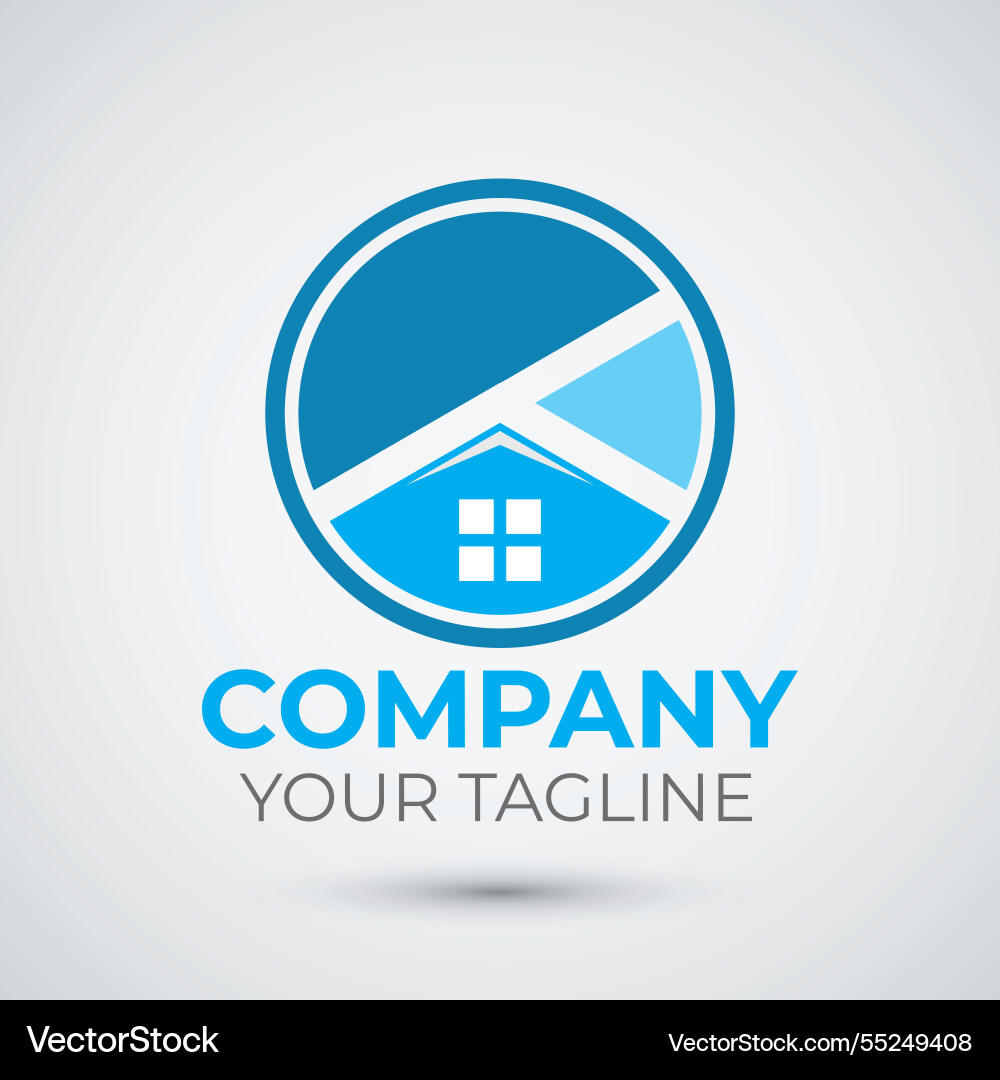Circle house and real estate logo design icon Circle house and real estate logo design icon vector image