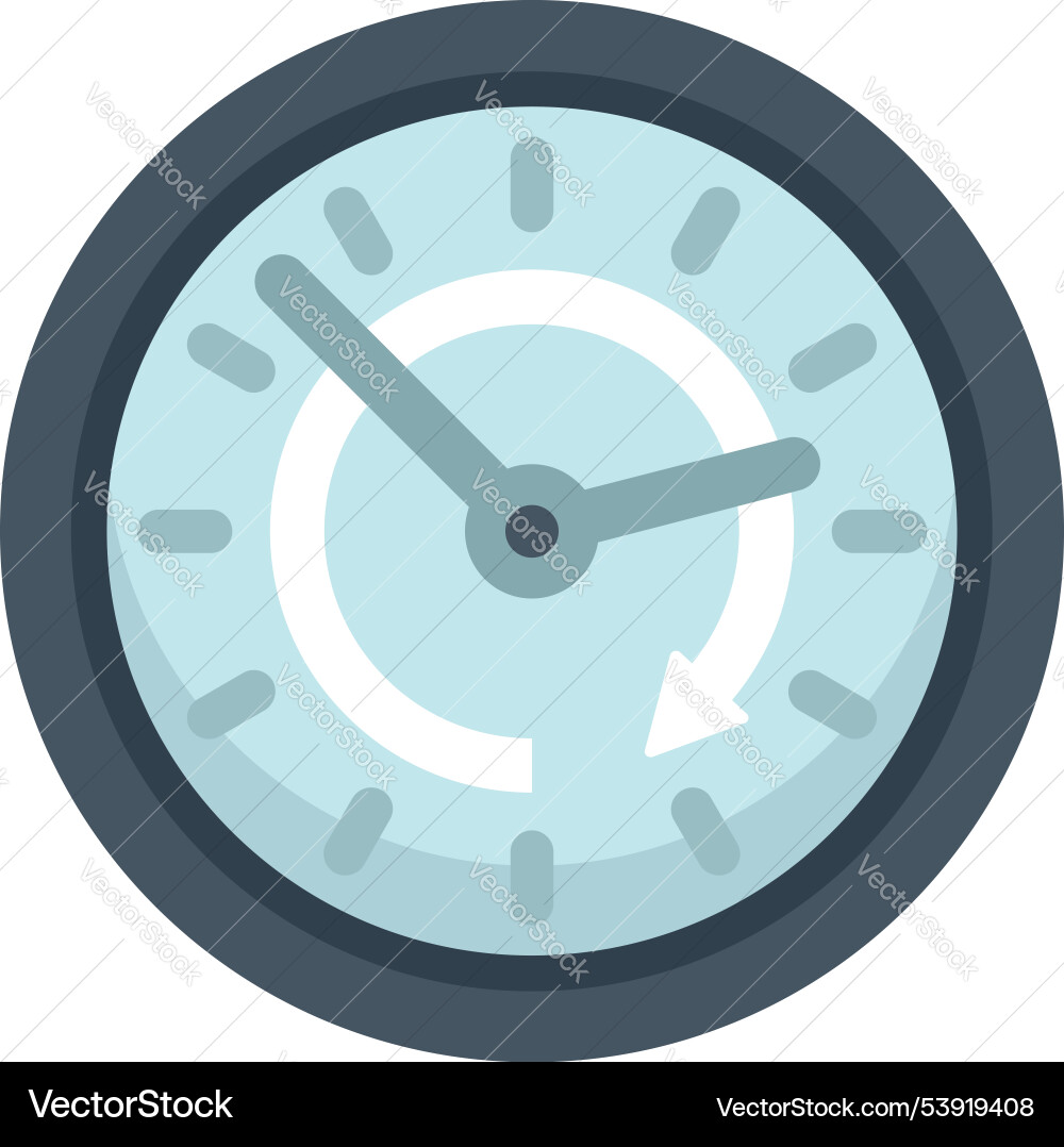 Clock face showing time passing with arrow icon Clock face showing time passing with arrow icon vector image