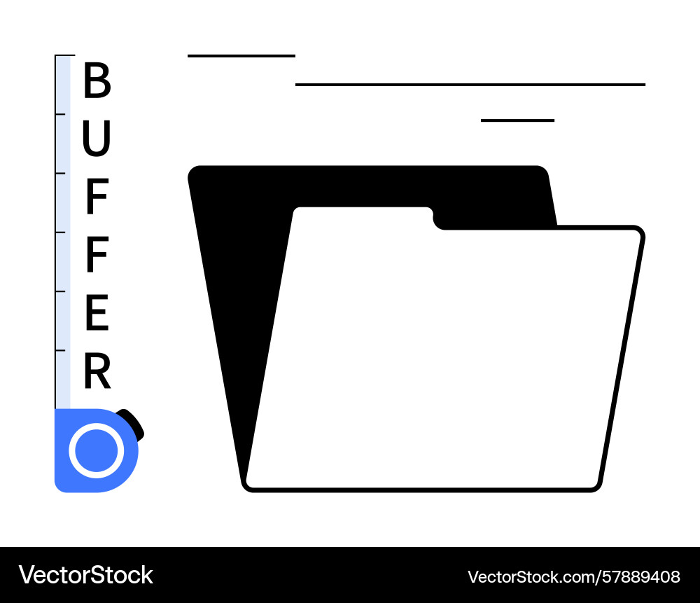 File folder with buffer progress bar representing File folder with buffer progress bar representing Vector Image