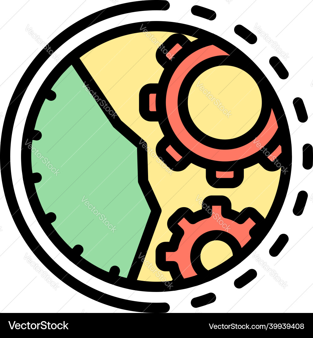 Fix function mechanical watch icon color outline Fix function mechanical watch icon color outline vector image