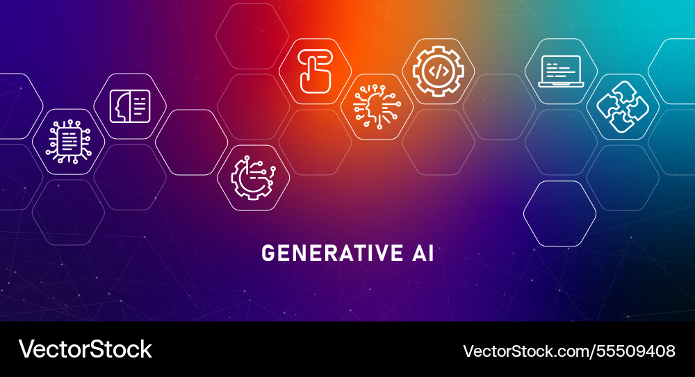 Generative ai Gradienten Kopfmaschine Lernen Generative ai Gradienten Kopfmaschine Lernen vektorbild