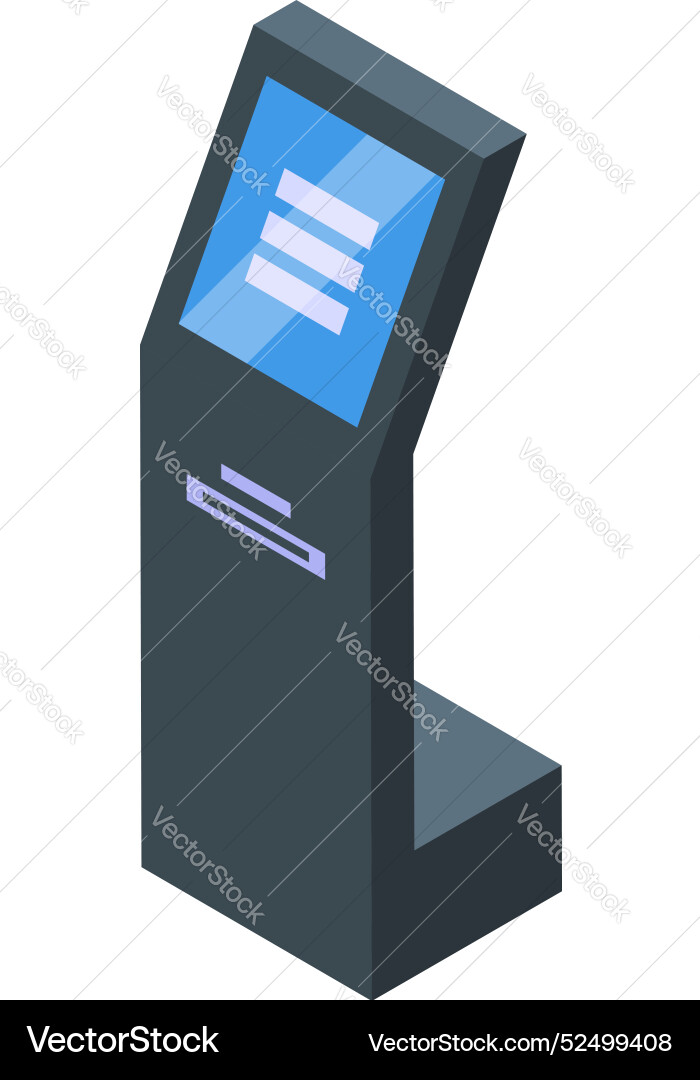 Information kiosk displaying interactive content Information kiosk displaying interactive content vector image