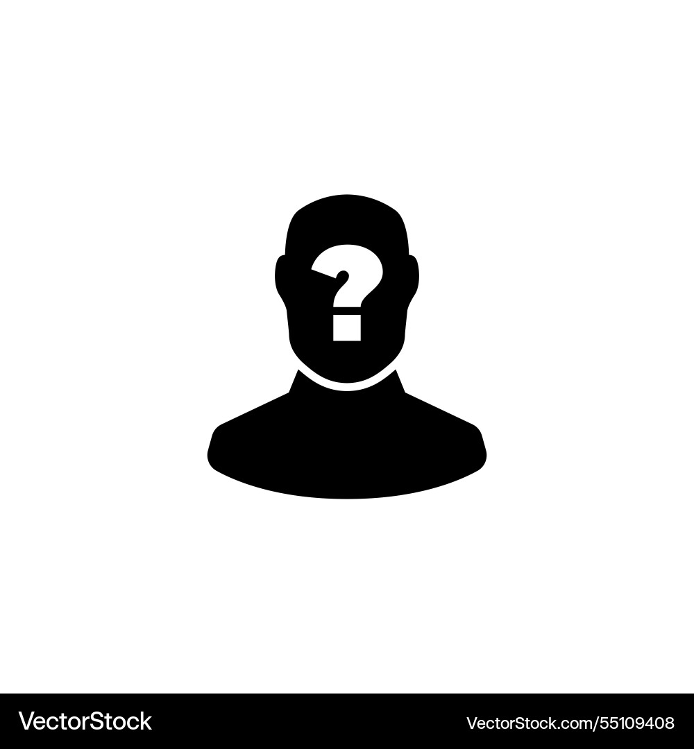 Mysterious user icon with a question mark Mysterious user icon with a question mark vector image