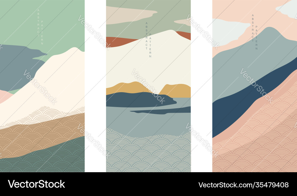 Natural landscape background with japanese Natural landscape background with japanese vector image