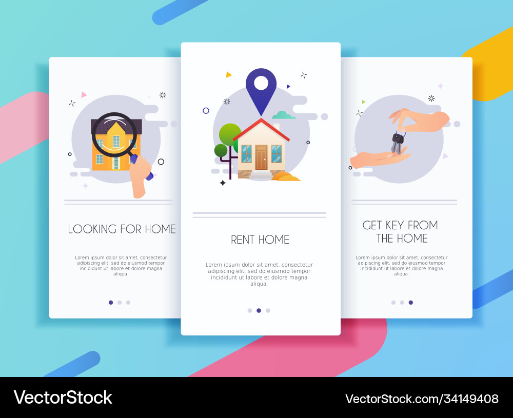 Onboarding screens user interface kit for mobile Onboarding screens user interface kit for mobile vector image