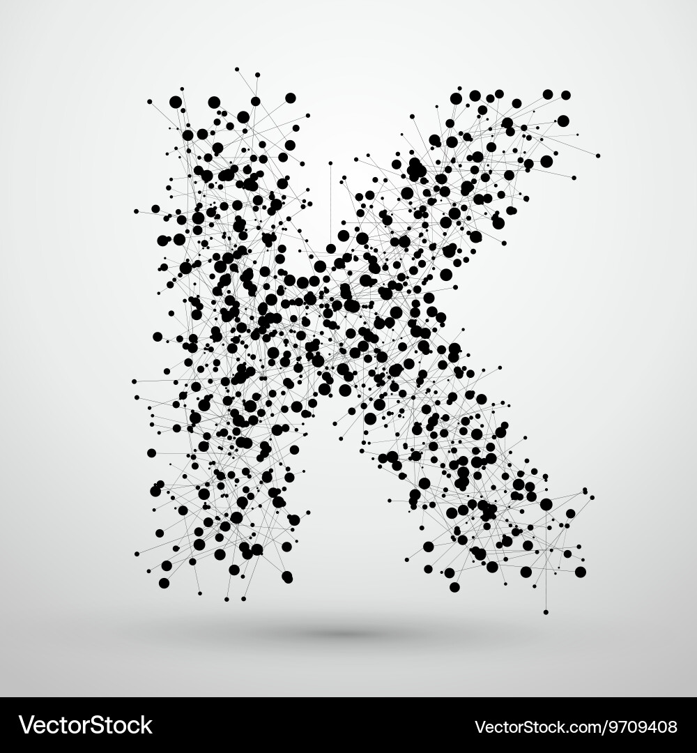 Point line consisting of letters font design vector image