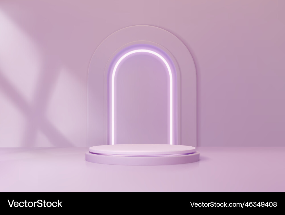 Purple Podium mit Bogen Studio-Showroom-Plattform Purple Podium mit Bogen Studio-Showroom-Plattform vektorbild