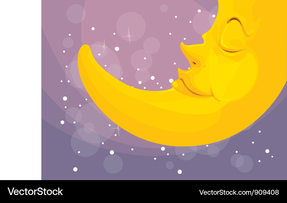 Serene Crescent Moon Vector Image