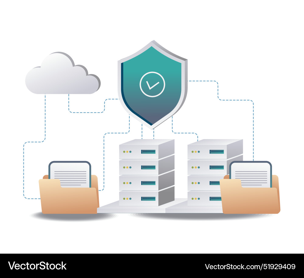 Ensuring security in cloud server technology Ensuring security in cloud server technology vector image