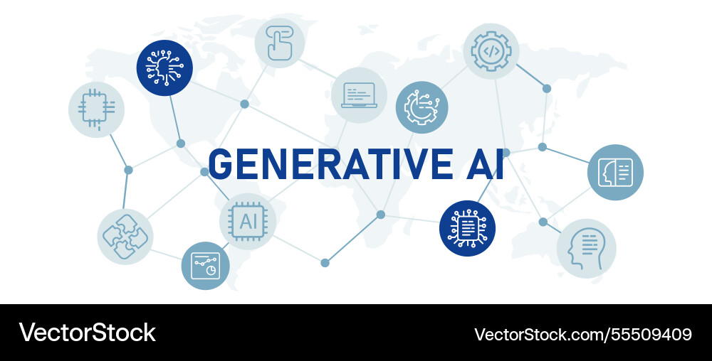 Generative ai icon set Generative ai icon set vector image
