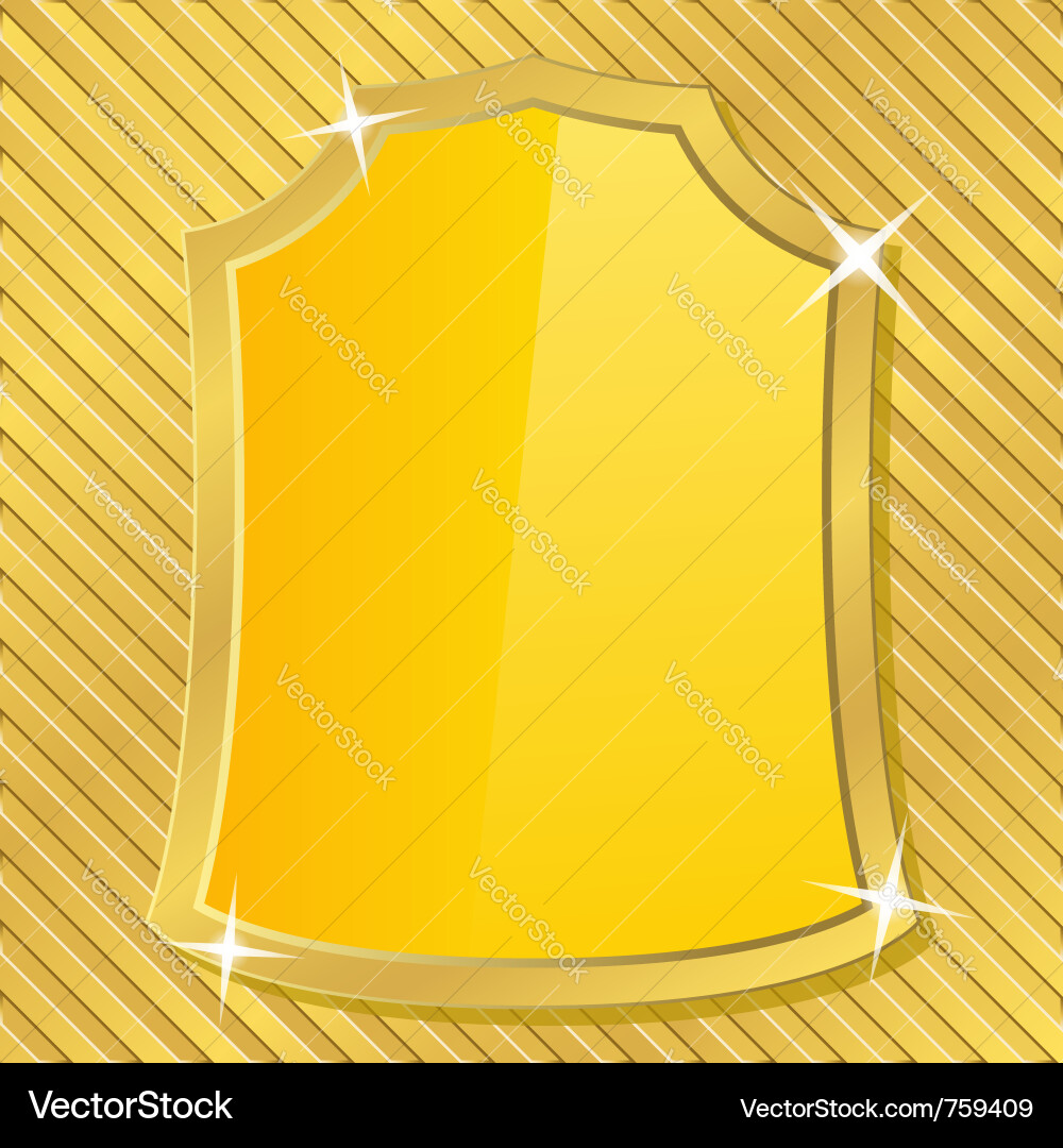 Golden shield Royalty Free Vector Image - VectorStock