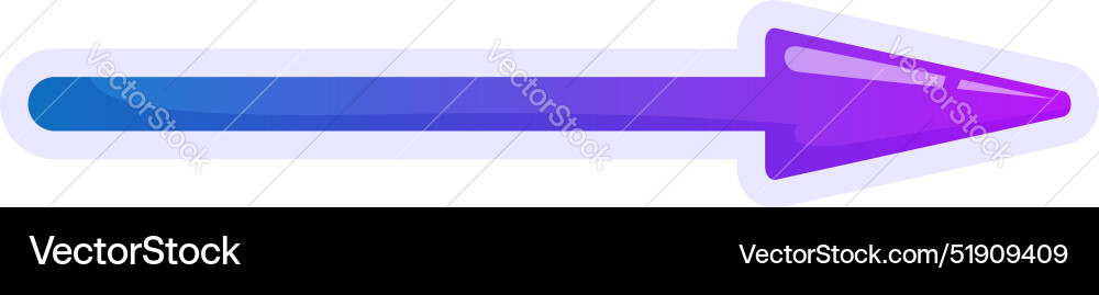 Gradient arrow pointing left with purple tip Gradient arrow pointing left with purple tip vector image