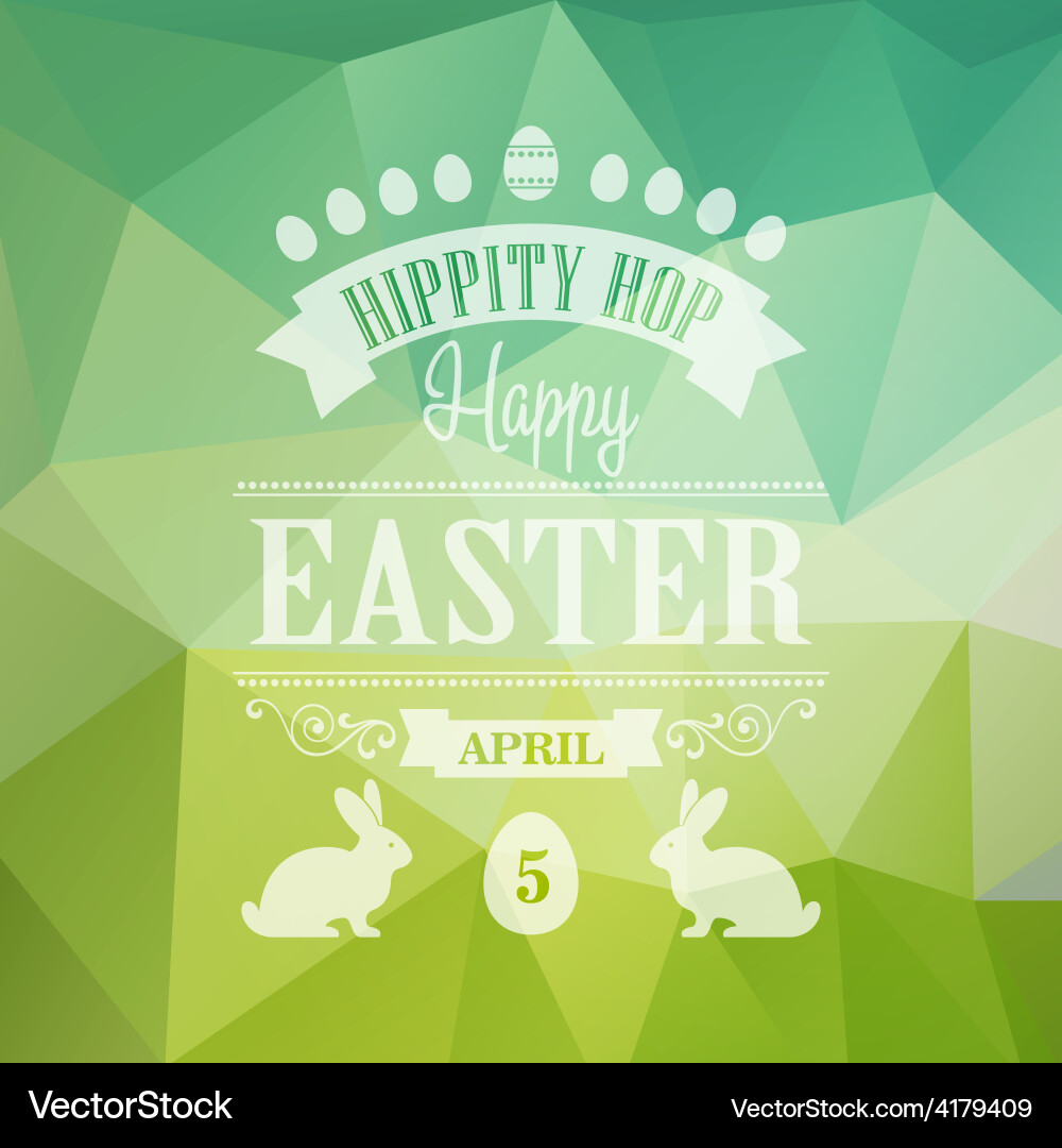 Happy easter typographical poster Royalty Free Vector Image