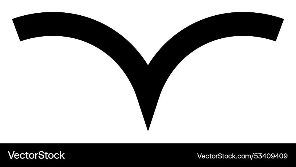 Minimalist black bird silhouette with wide spread Minimalist black bird silhouette with wide spread vector image