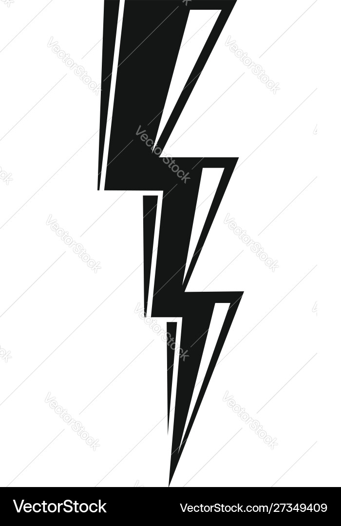 Power lightning bolt icon simple style Power lightning bolt icon simple style Vector Image