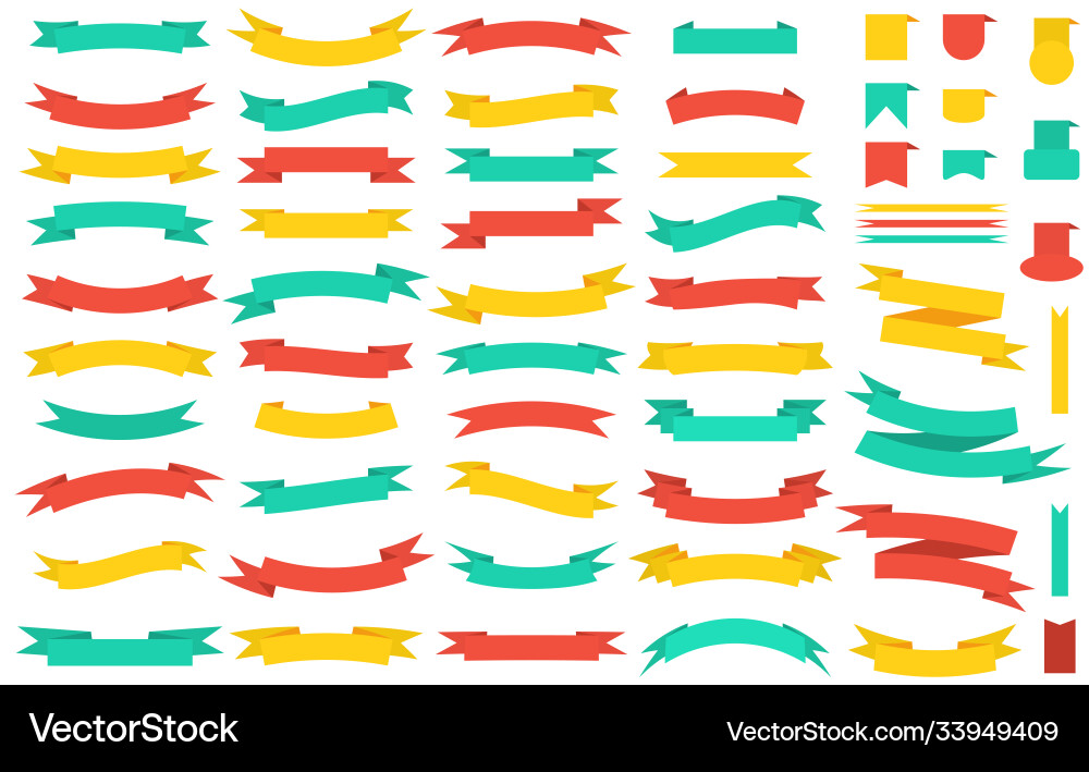 Set banners colored ribbons isolated Set banners colored ribbons isolated Vector Image