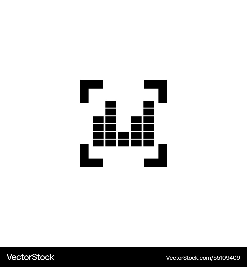 Simple icon of an audio spectrum analyzer within vector image