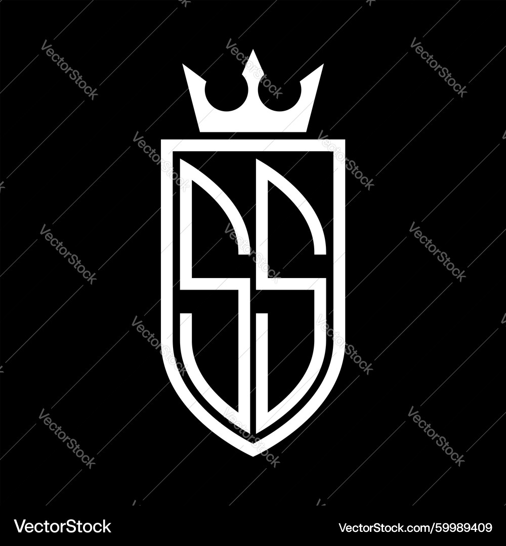 SS Monogram Shield Logo – Royalty-Free Vector | VectorStock