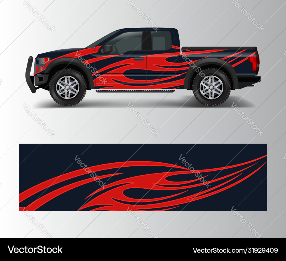 Truck & Car Vinyl Wrap Pattern Vector Image