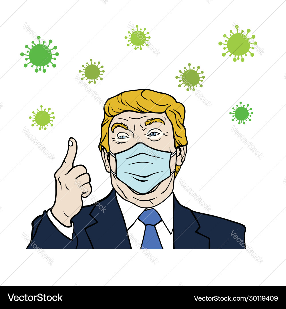 Trump Wearing Mask - Coronavirus vector image