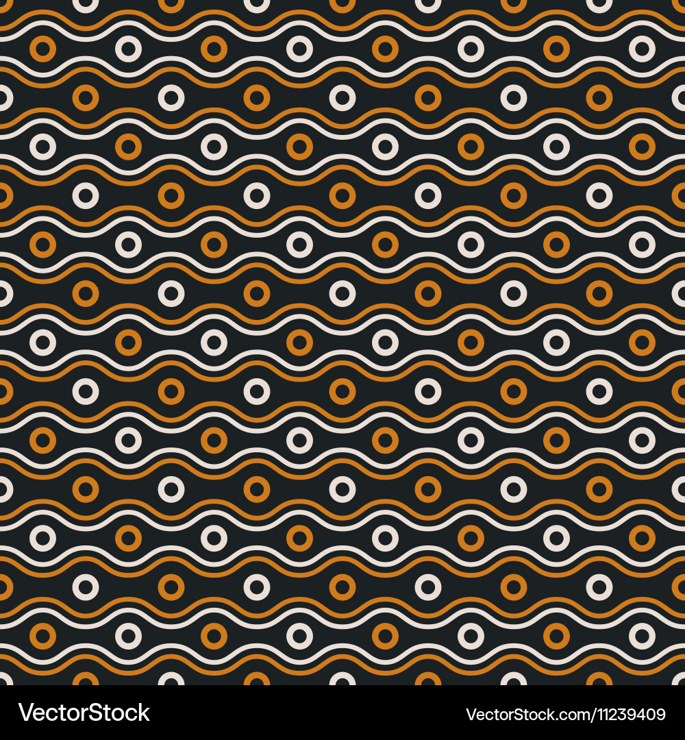 Waves and circles pattern vector image