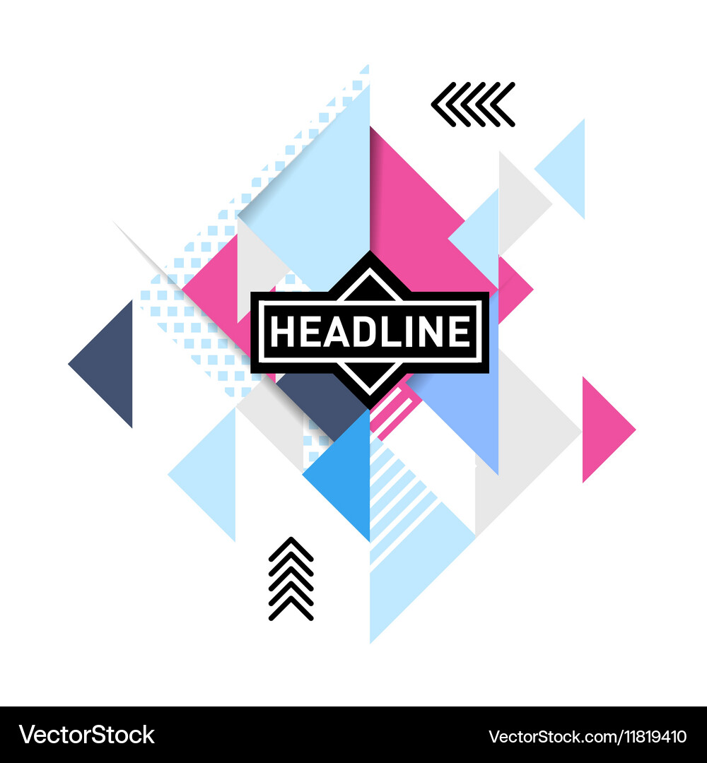 Abstract banner with geometric pattern triangles Vector Image
