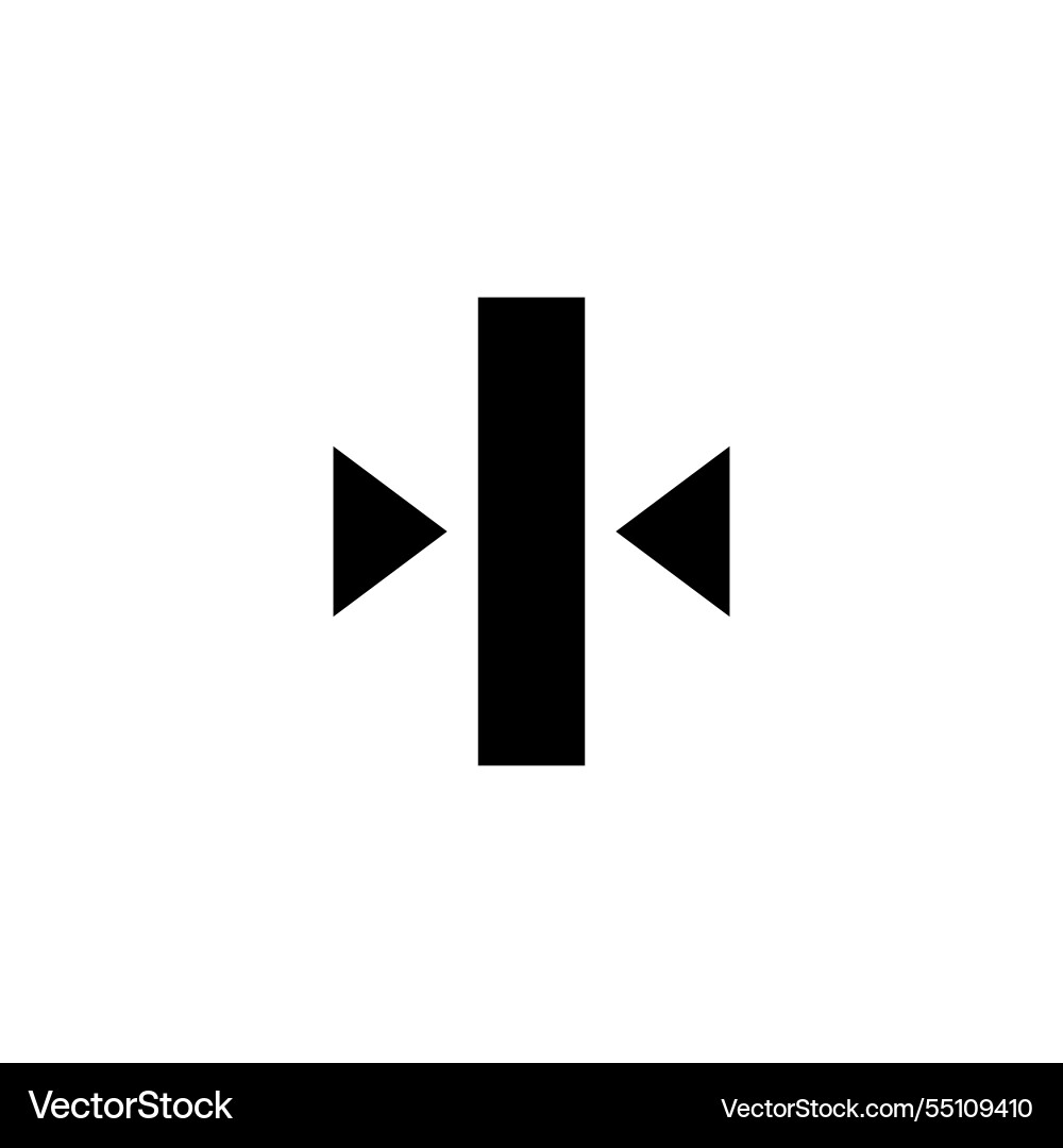 Black horizontal resize symbol with inward Black horizontal resize symbol with inward vector image