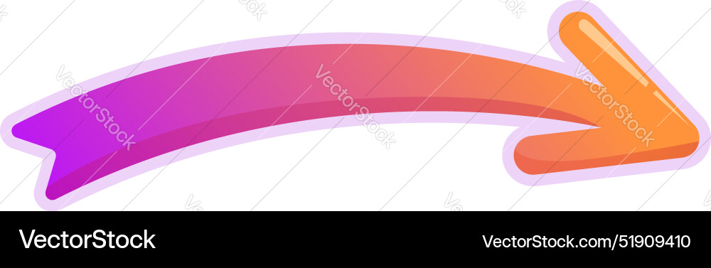 Colorful curved arrow pointing left with gradient Colorful curved arrow pointing left with gradient vector image