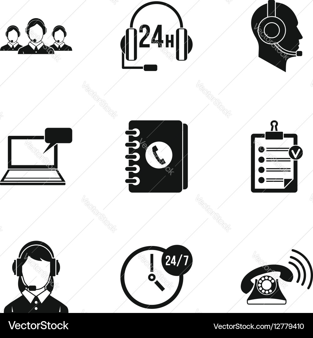 Consultation icons set simple style Vector Image