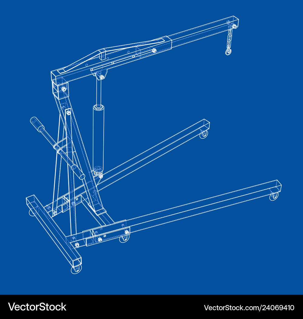 Engine hoist outline rendering of 3d vector image