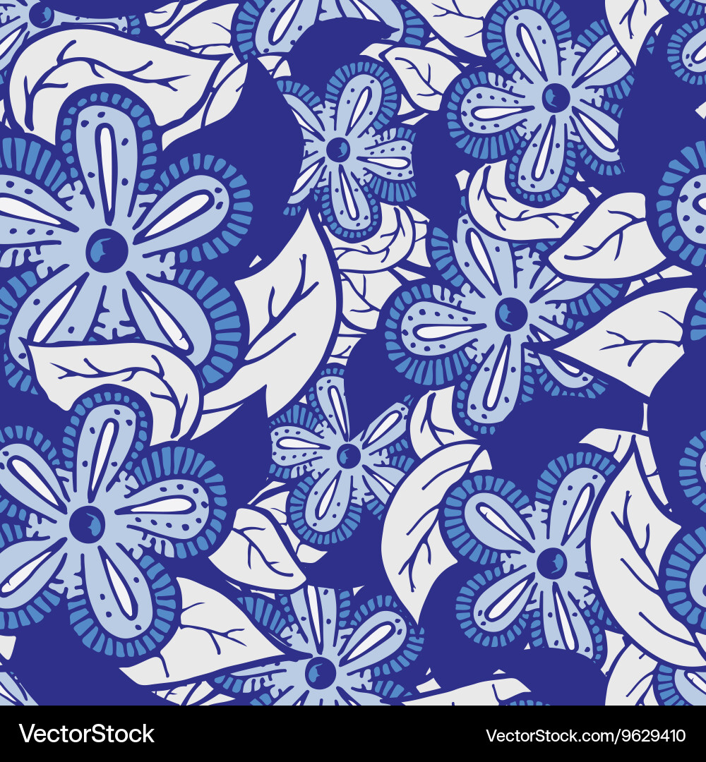Floral Seamless Pattern - Boho Style Vector Image
